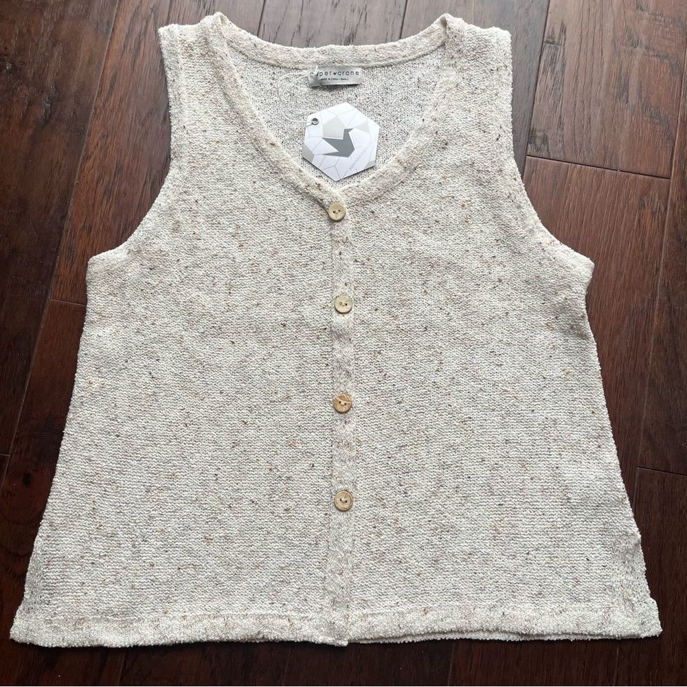 Anthropologie Paper Crane Sleeveless Sweater Vest Light Weight Size S NWT